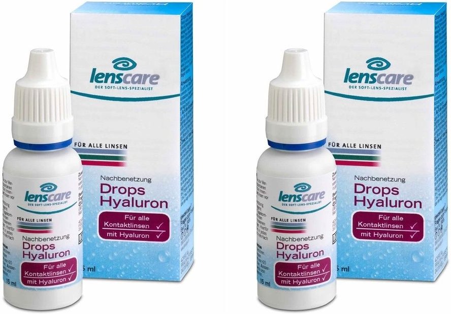 Lenscare Drops Hyaluron x2 2x15 ml Lösung