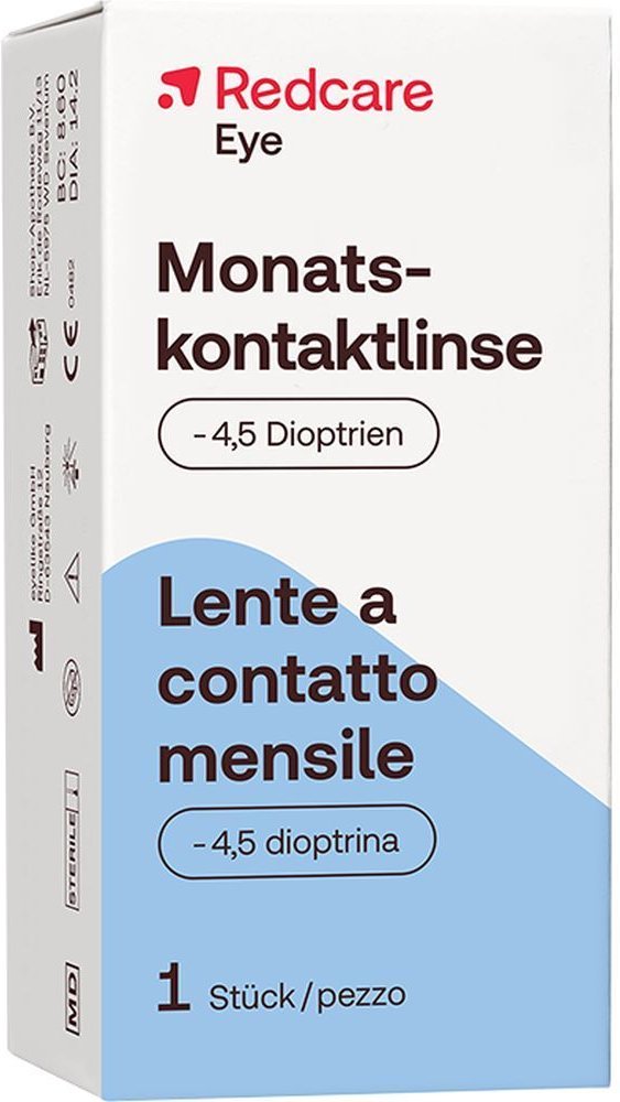 Redcare Eye Monatskontaktlinse weich -4,50 dpt 1 St Kontaktlinsen