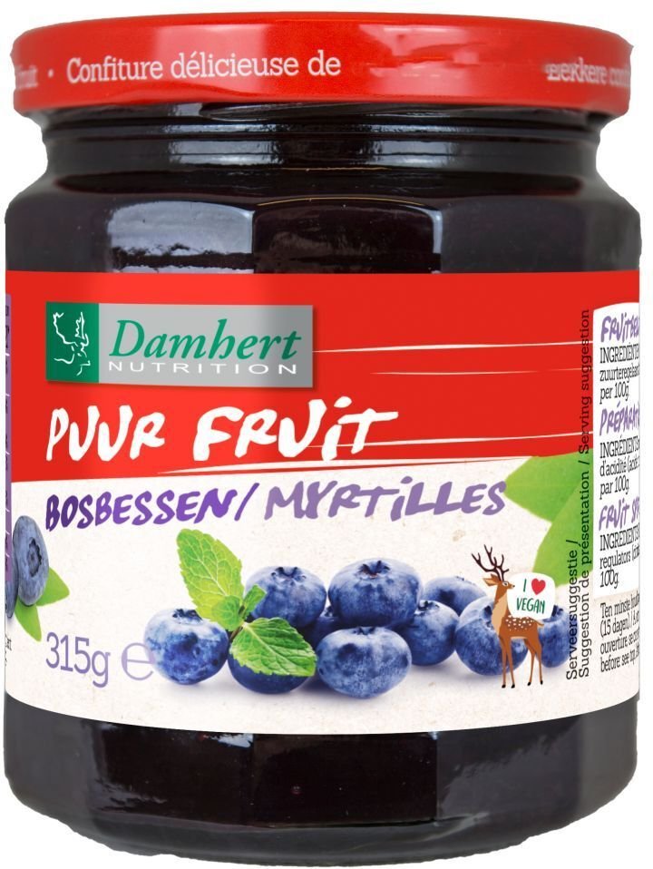 Damhert Confituur Bosbessen - 100% Fruit (zonder toegevoegde suiker) EN OK 315 g Sonstige