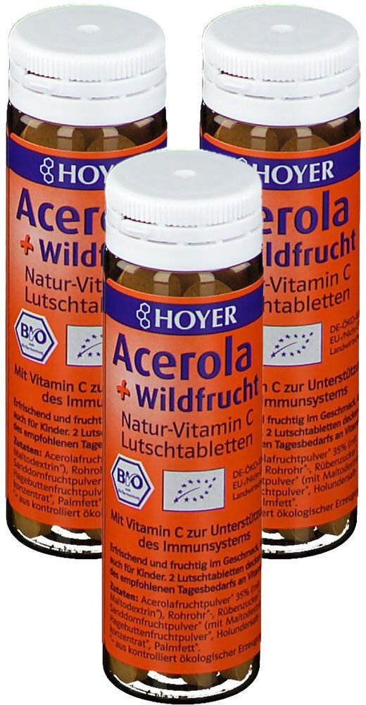 Hoyer Bio Acerola und Wildfrucht 3x60 St Lutschtabletten