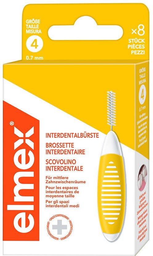 Elmex Interdentalbürsten ISO Gr.4 0,7 mm gelb 8 St Zahnbürste
