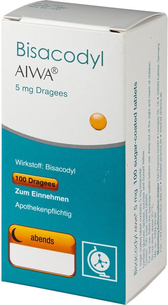 Bisacodyl Aiwa 5 mg Dragees 100 St Tabletten magensaftresistent
