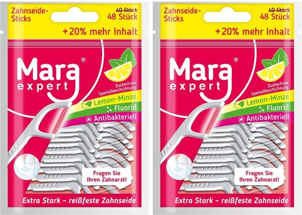 Mara ExPERT Floss Pick 40+8 Stück x2 2x40+8 St Zahnbürste