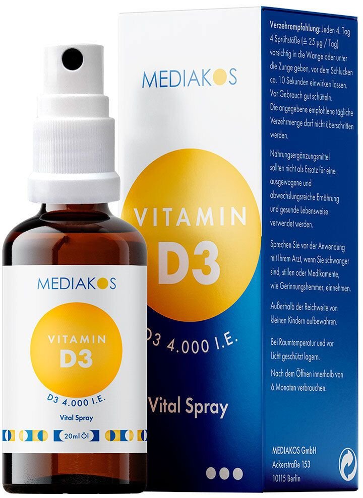 Vitamin D3 4000 I.e. Mediakos Vital Spray 20 ml