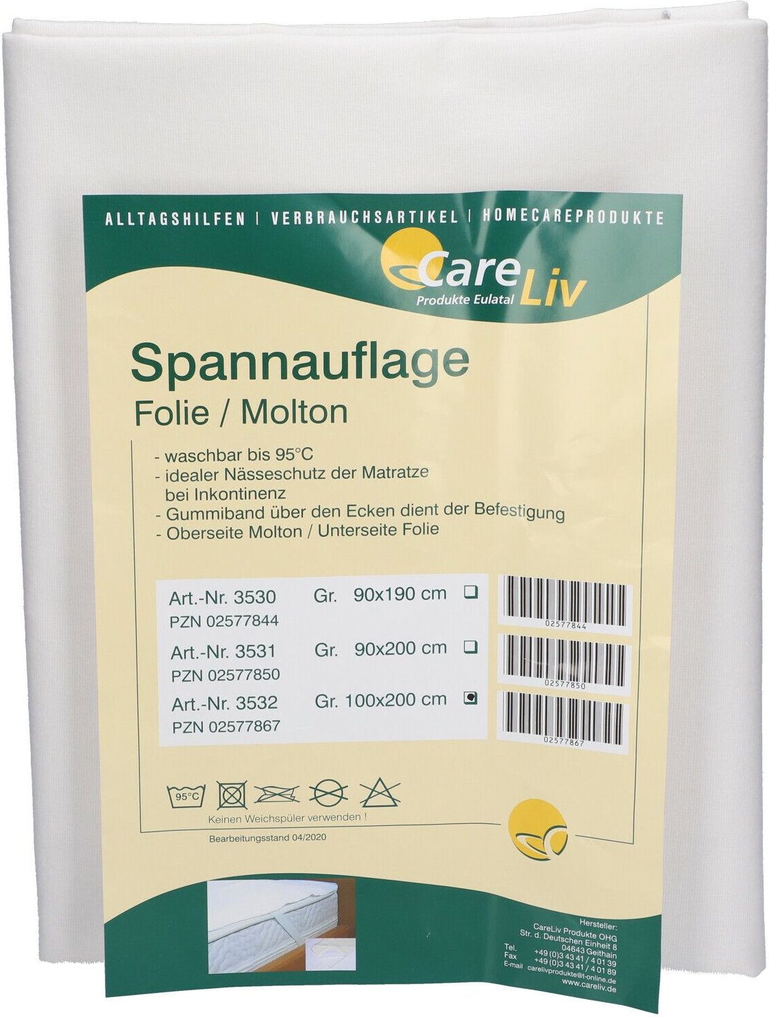 Molton Spannauflage 100x200c