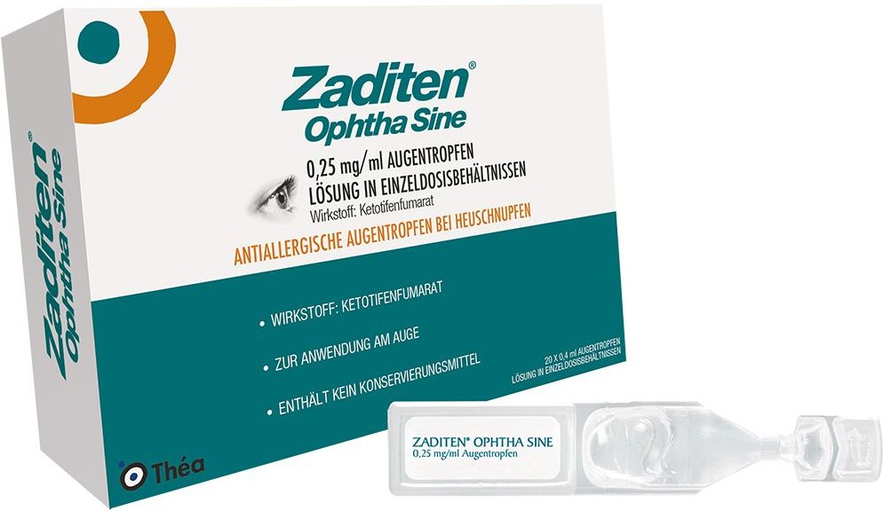 Zaditen ophtha sine 0,25 mg/ml Augentr.Einzeldos. 20 St Einzeldosispipetten