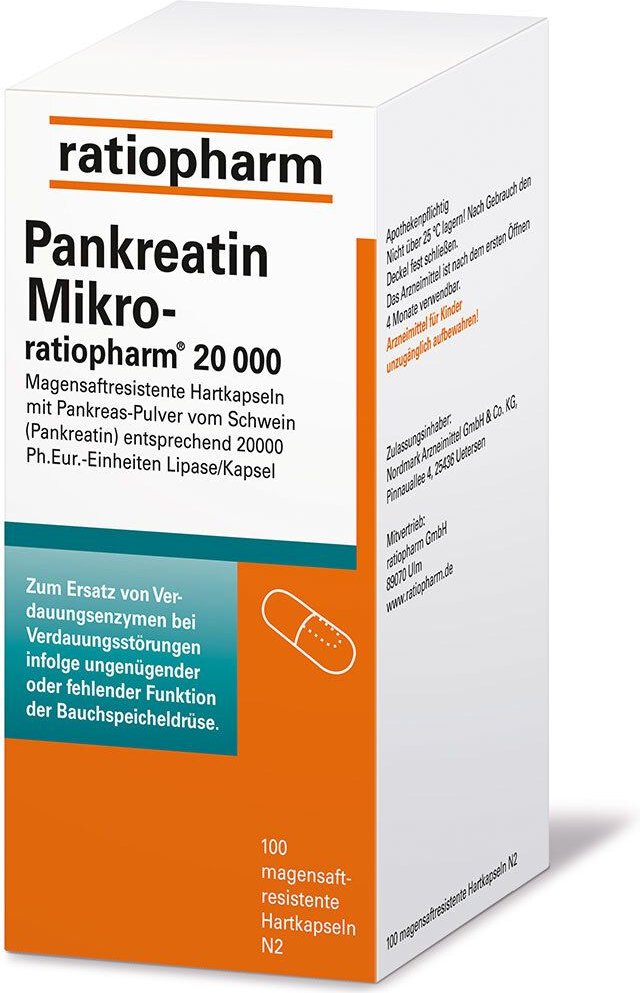 Pankreatin Mikro-ratio.20.000 magensaftr.Hartkaps. 100 St Kapseln magensaftresistent