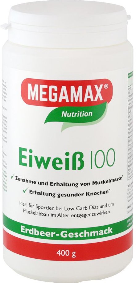 Eiweiss 100 Erdbeer Megamax Pulver 400 g