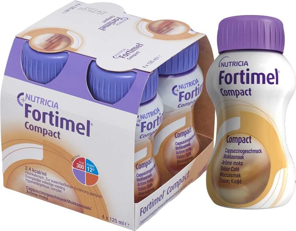 Fortimel Compact 2.4 kcal Cappuccinogeschmack 8x4x125 ml Flüssigkeit