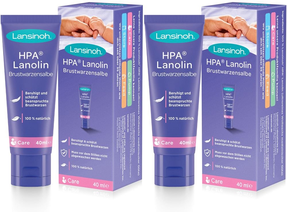 2x Lansinoh HPA Lanolin klimaneutral Salbe 2x40 ml
