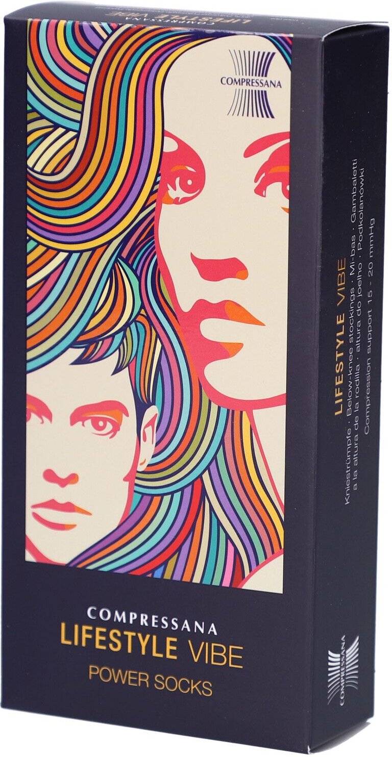 Compressana Lifestyle Vibe AD 3 pure black m.Sp. 2 St Strümpfe