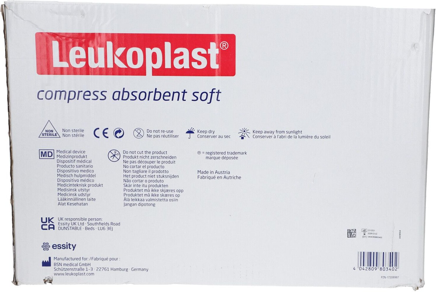 Leukoplast compress absorbent soft unste.15x25cm 100 St Kompressen