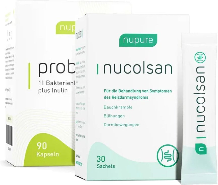 Thumbnail - Nupure probaflor Probiotika zur Darmsanierung Kps. & nucolsan bei Reizdarm Plv.z.Su 1 St