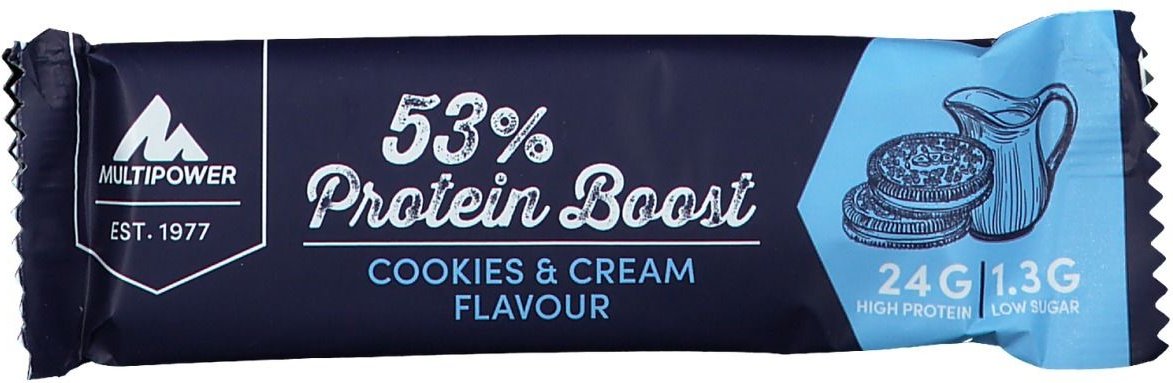 Multipower 53% Protein Boost Cookies & Cream Flavour 6x45 g Riegel