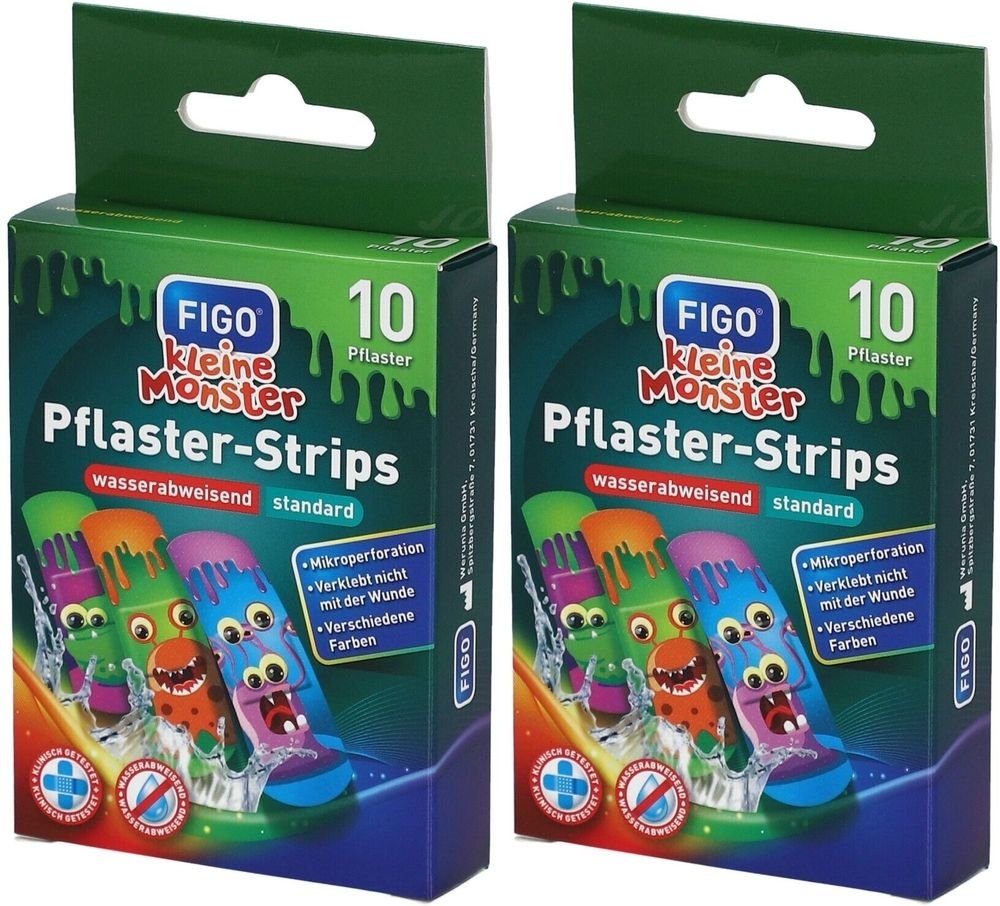 Figo Kinderpflaster kleine Monster 2x 2x10 St Pflaster