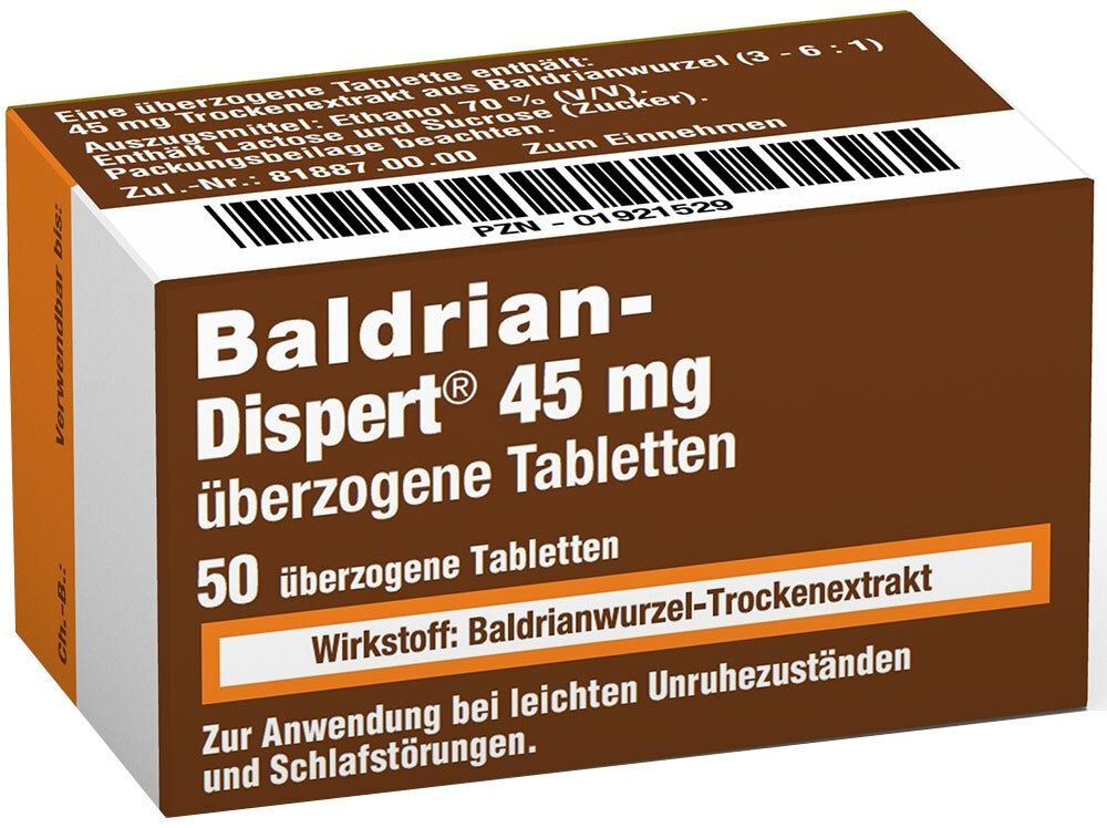 Baldrian Dispert 45 mg überzogene Tabletten