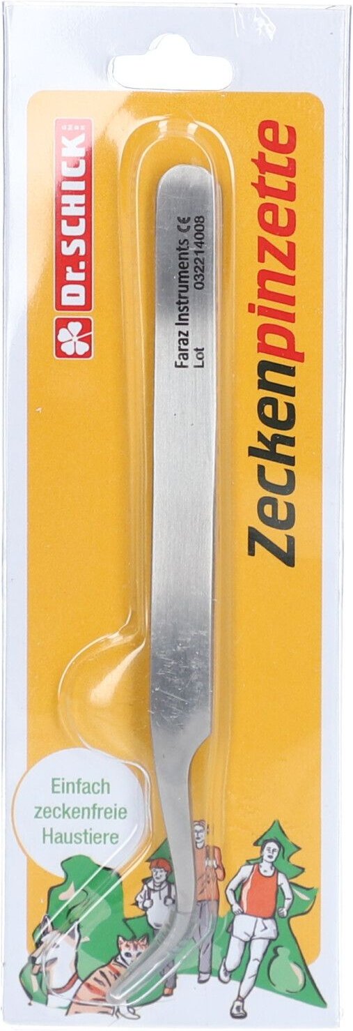 Zeckenpinzette Edelstahl 12 cm gebogene Spitze