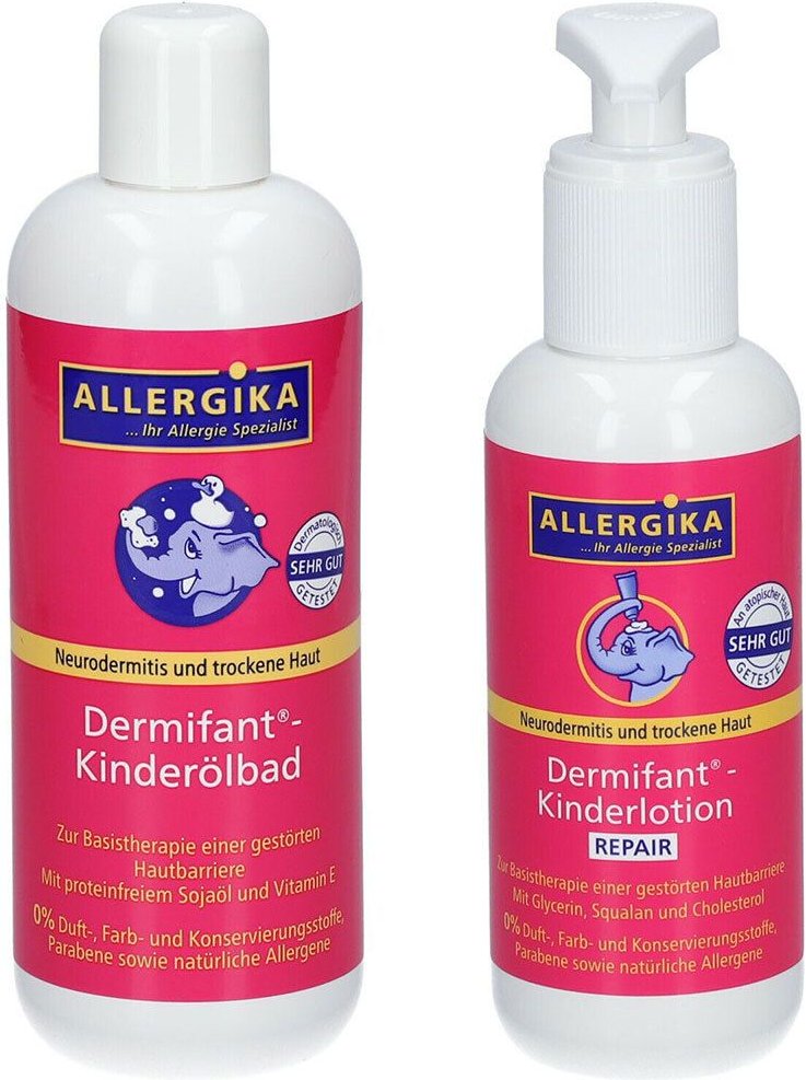 Dermifant Kinderölbad + Kinderlotion Repair 200+500 ml Set