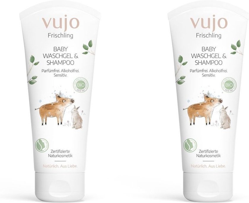 2x Vujo Frischling Baby Shampoo & Waschgel 2x200 ml Duschgel