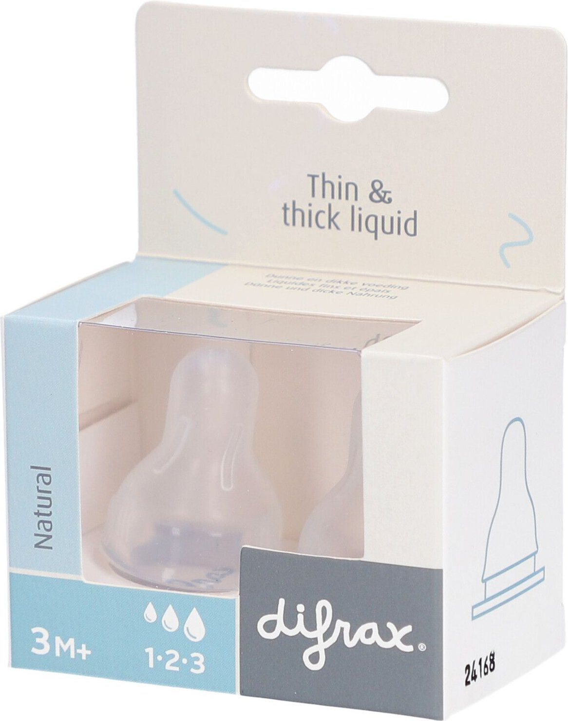 Difrax Flessenspeen Natural 1-2-3 2 St Sauger