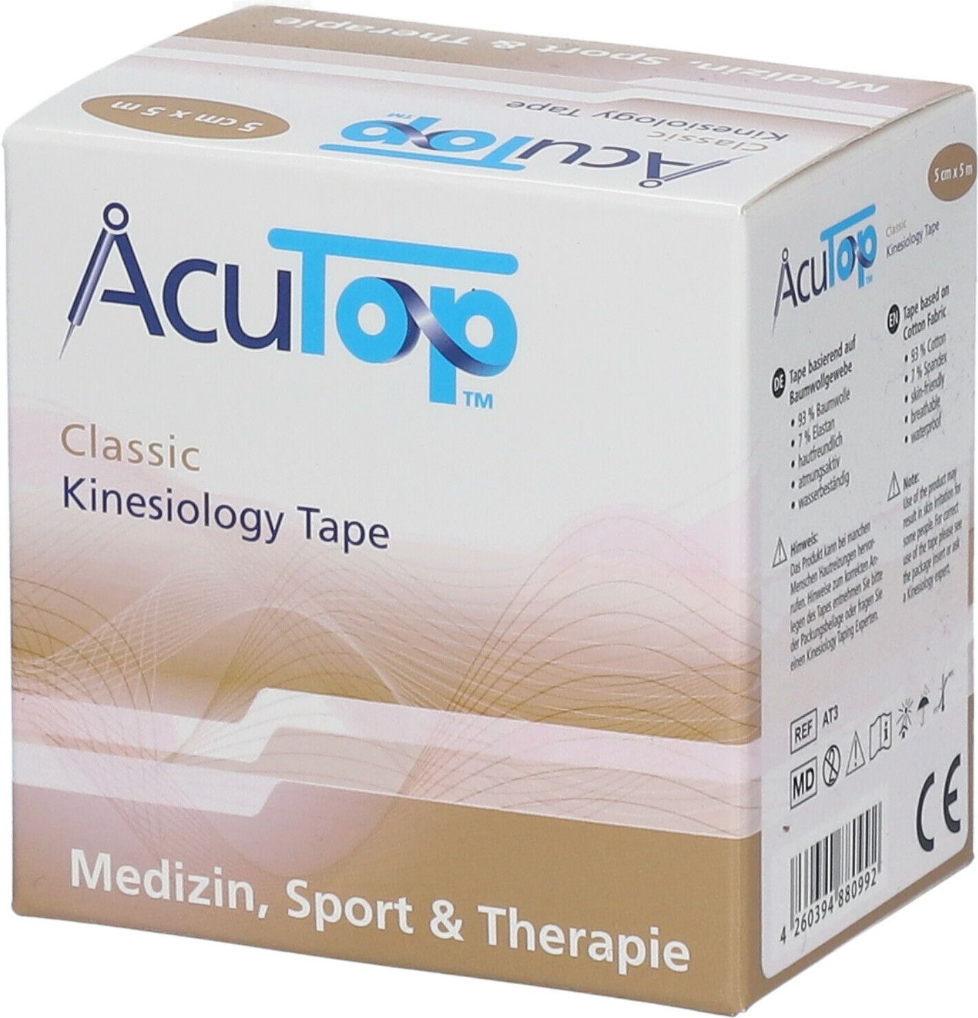 Acutop Kinesiologie Tape Classic 5 cmx5 m beige