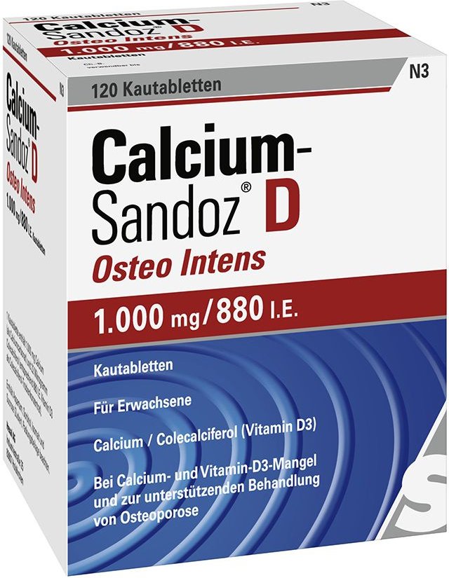 Calcium Sandoz D Osteo intens Kautabletten 120 St