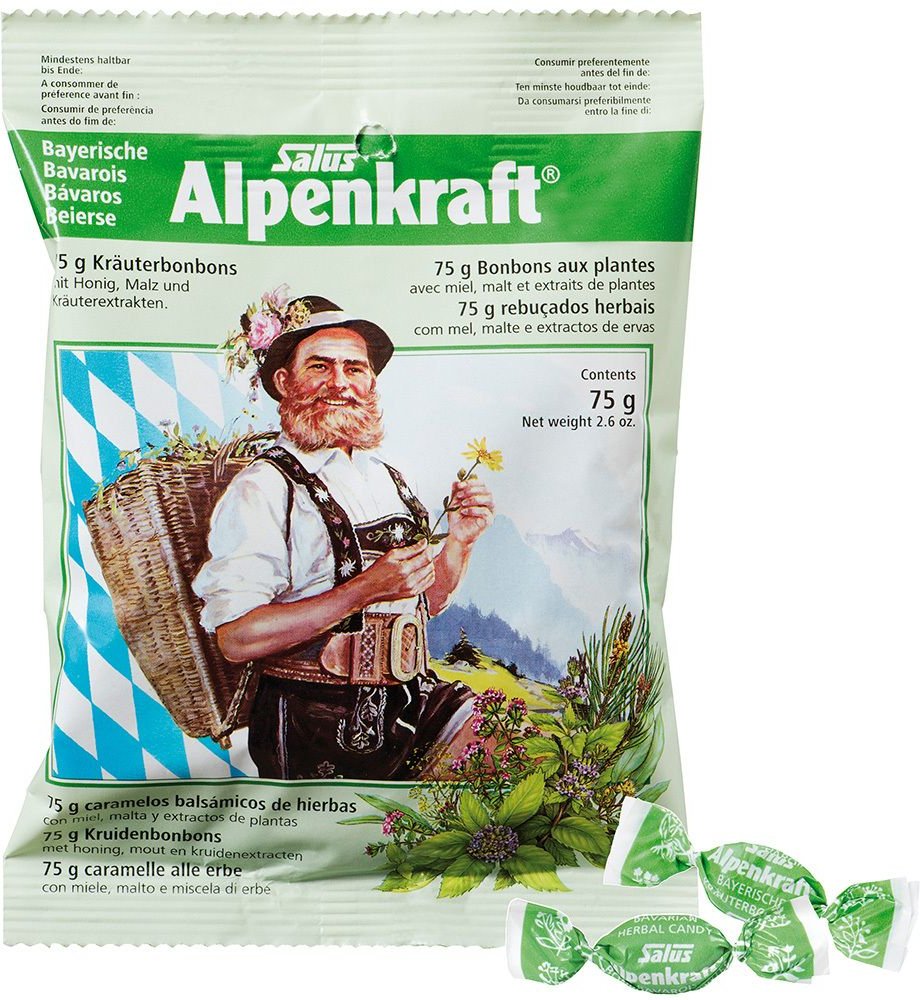 Alpenkraft Kräuterbonbons mit Honig+Malz Salus 75 g Bonbons