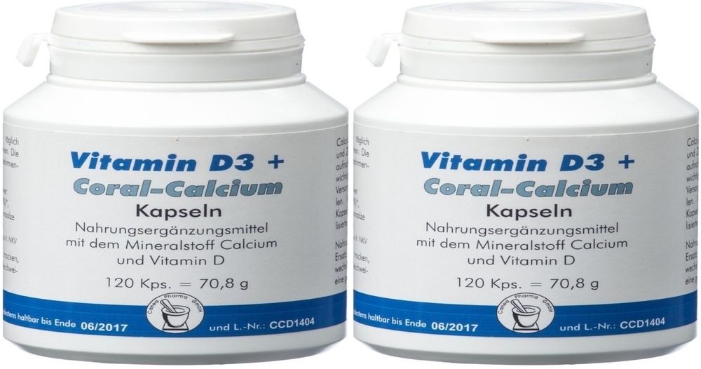 Vitamin D3+Coral Calcium Kapseln 2x 2x120 St