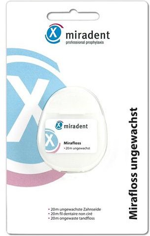 Miradent Zahnseide Mirafloss ungewachst 20 m 1 St