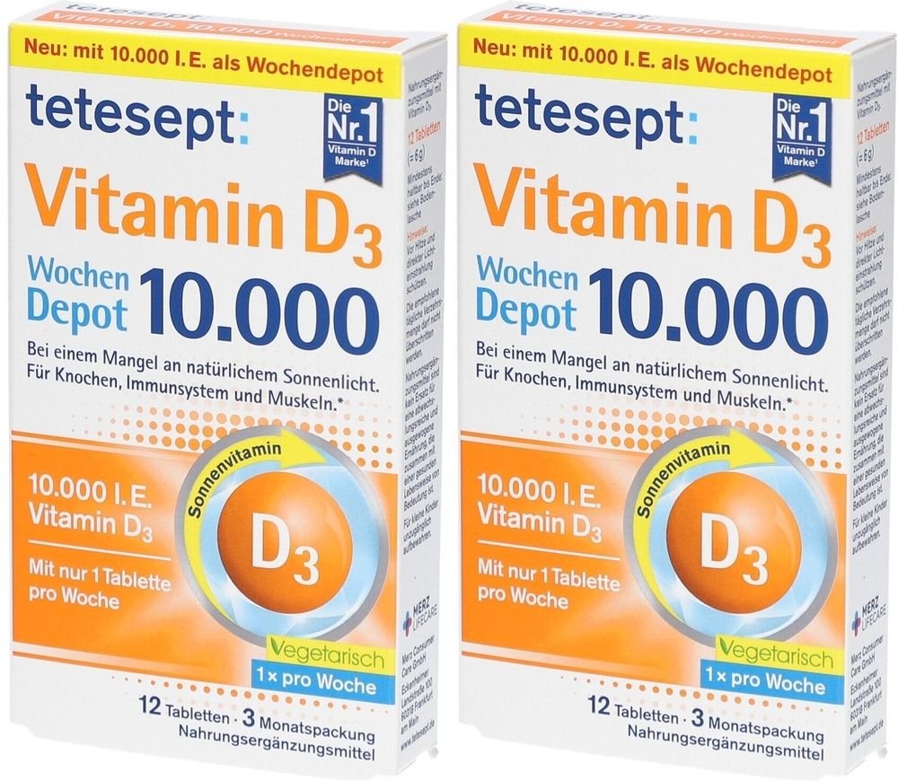Tetesept Vitamin D3 10.000 Filmtabletten 2x 2x12 St