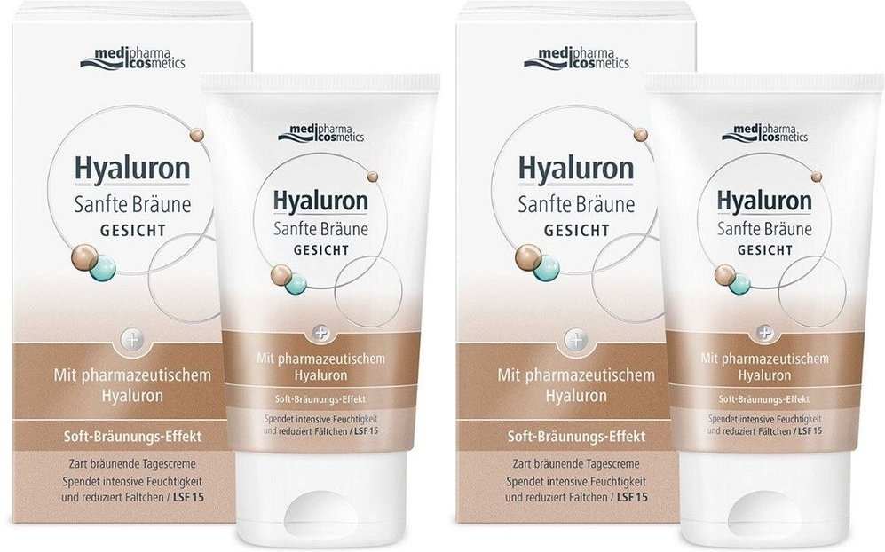 Hyaluron Sanfte Bräune Gesichtspflege Creme 2x 2x50 ml