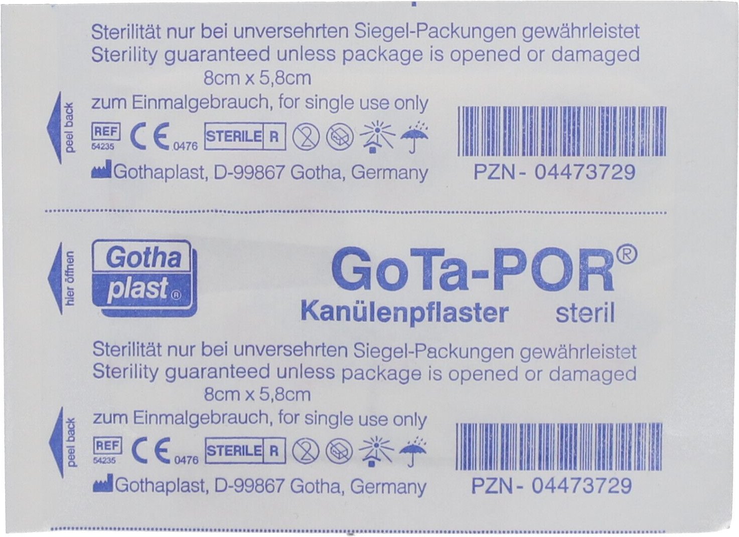 Gota-Por Kanülenpflaster 58x80 mm 1 St Pflaster