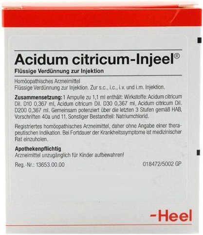 Acidum Citricum Injeel Ampullen 10 St