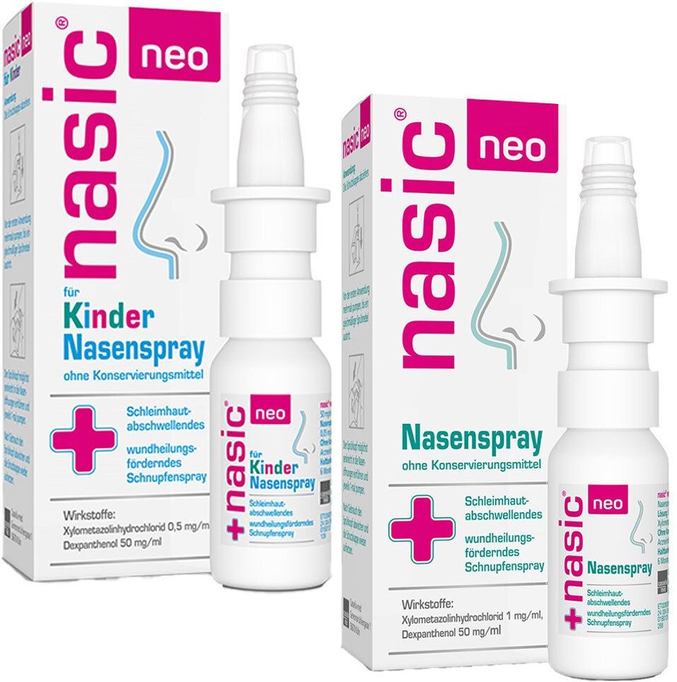Thumbnail - Nasenspray nasic neo Erwachsene u. Schulkinder + für Kinder 10+10 ml