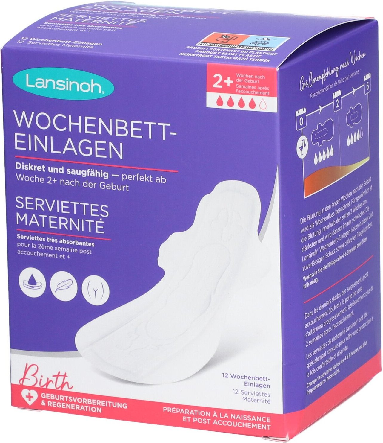 Lansinoh Wochenbett-Einlagen 2+ Wochen nach Geburt 12 St Binden
