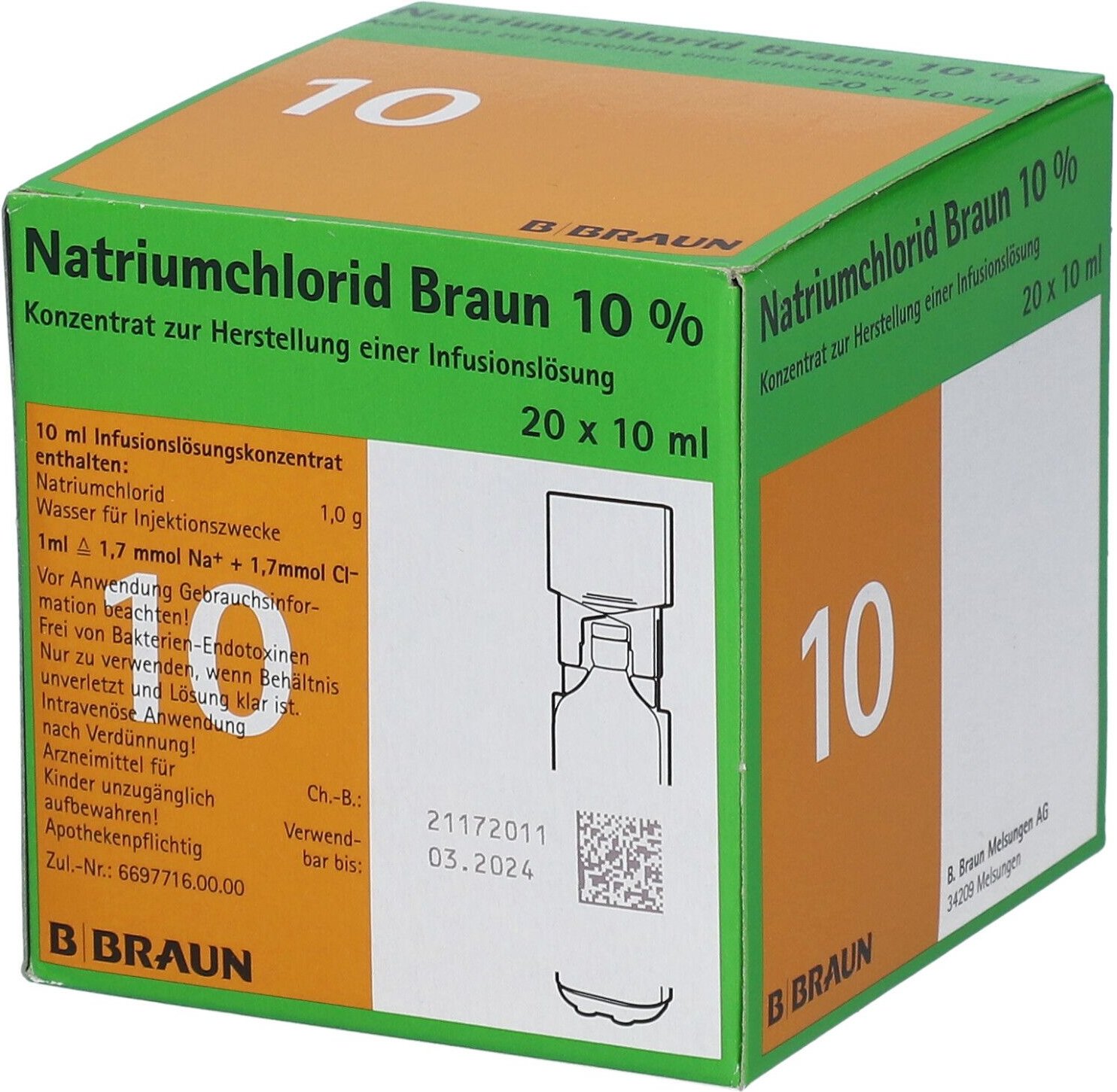 Natriumchlorid 10% Braun MPC Infusionslsg.-Konz. 20x10 ml Infusionslösungskonzentrat