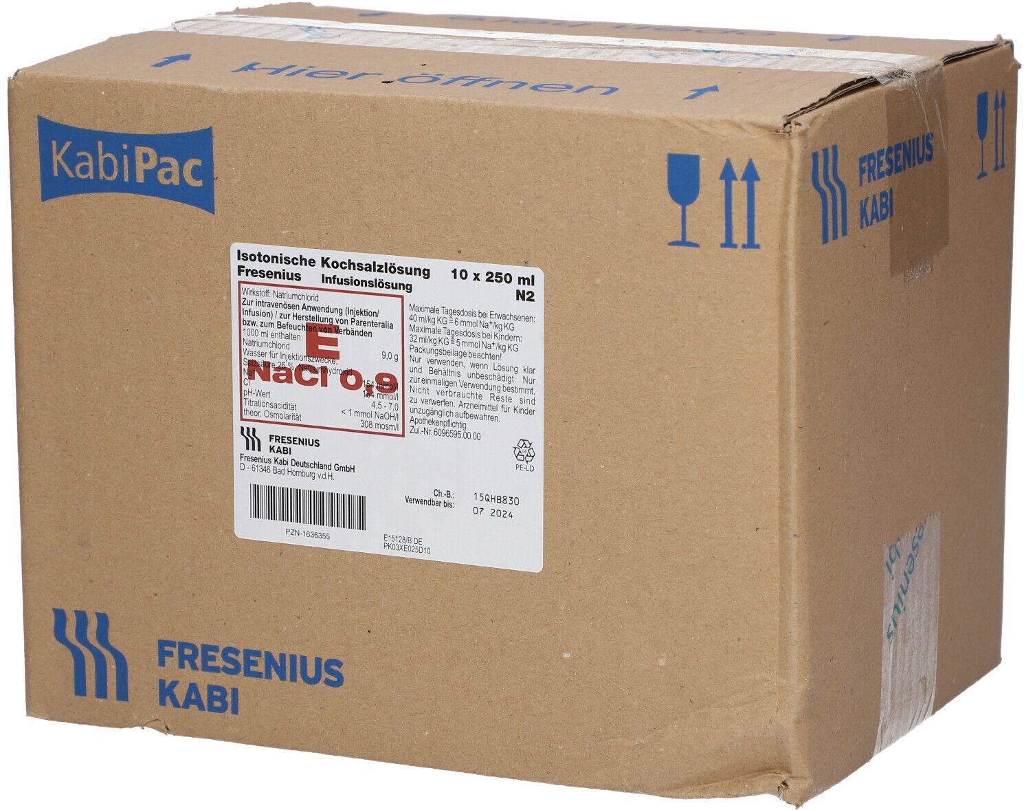 Kochsalzlösung 0,9% Plastikfl.Fresenius 10x250 ml Infusionslösung