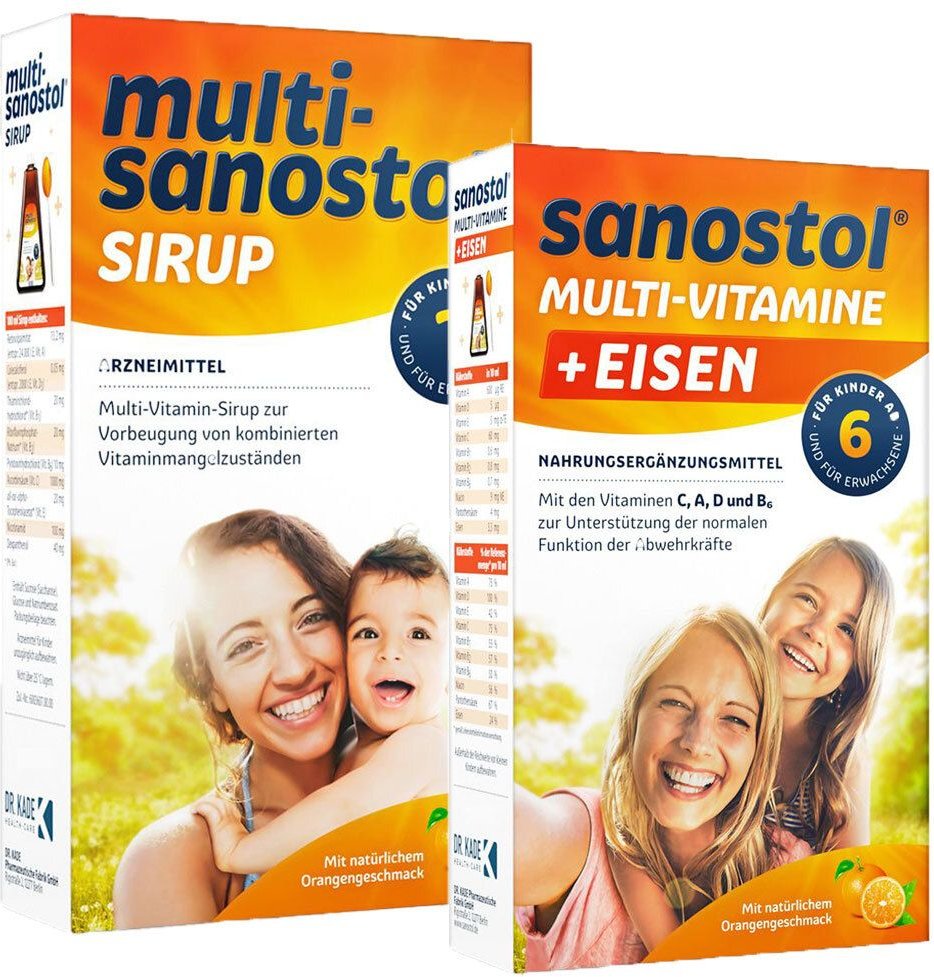 Multi Sanostol Sirup + plus Eisen Saft 1 St Kombipackung