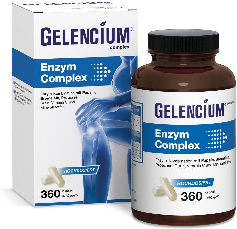Gelencium Enzym Complex hochdos.m.Bromelain Kaps. 360 St Kapseln