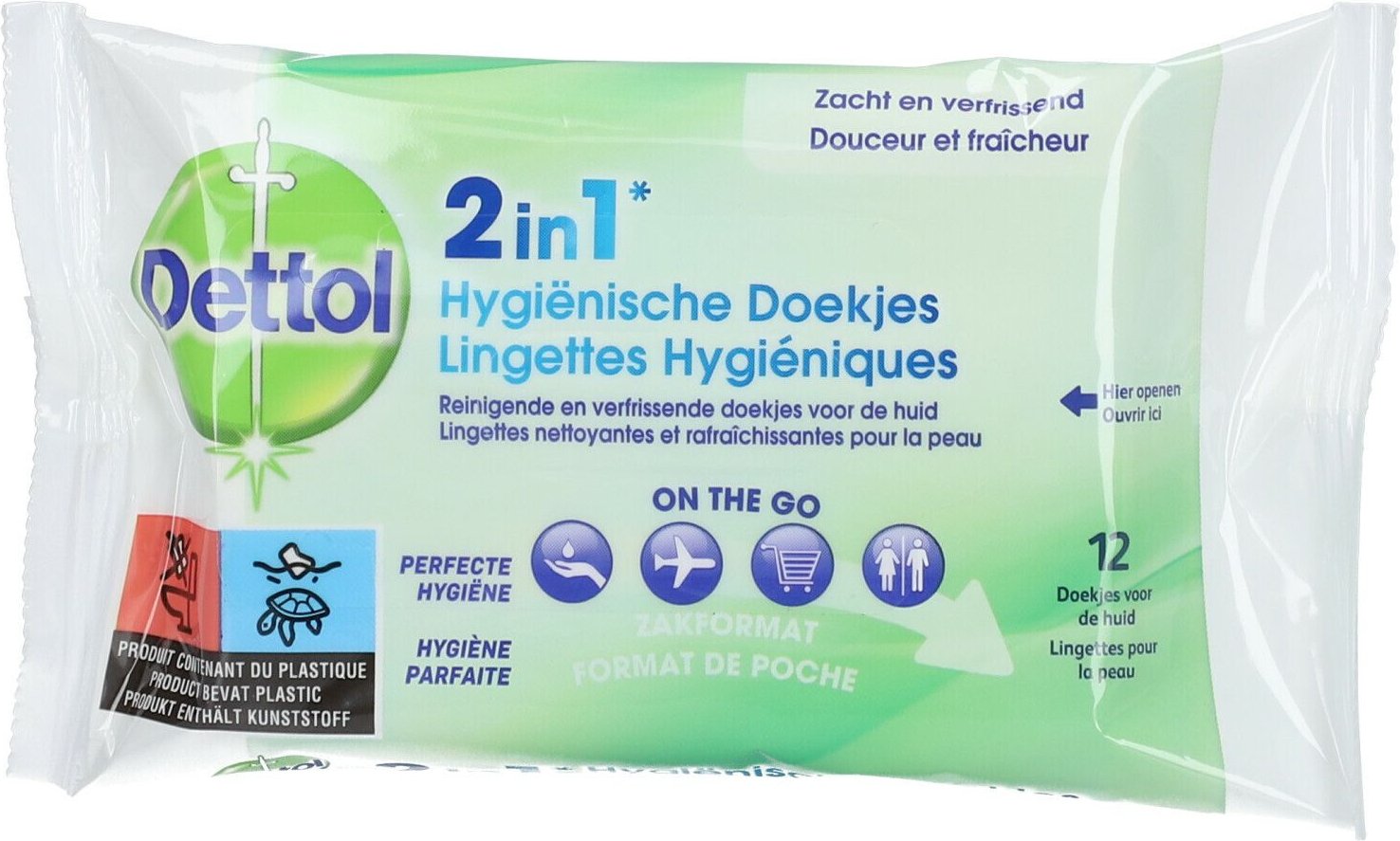 Dettol Hygiëne Doekjes 2in1 12 St Tücher