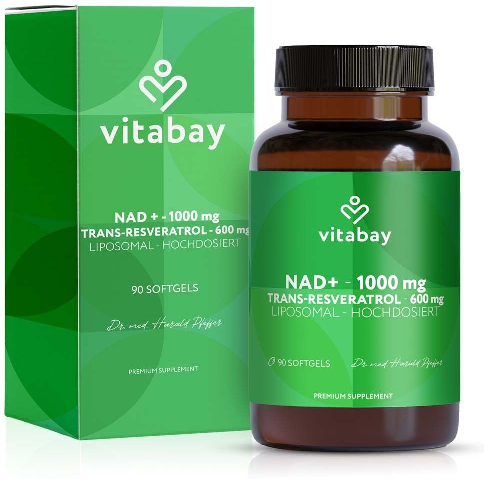 Liposomales Nad+ 1000mg+trans-Reveratrol 600mg WKA 90 St Weichkapseln
