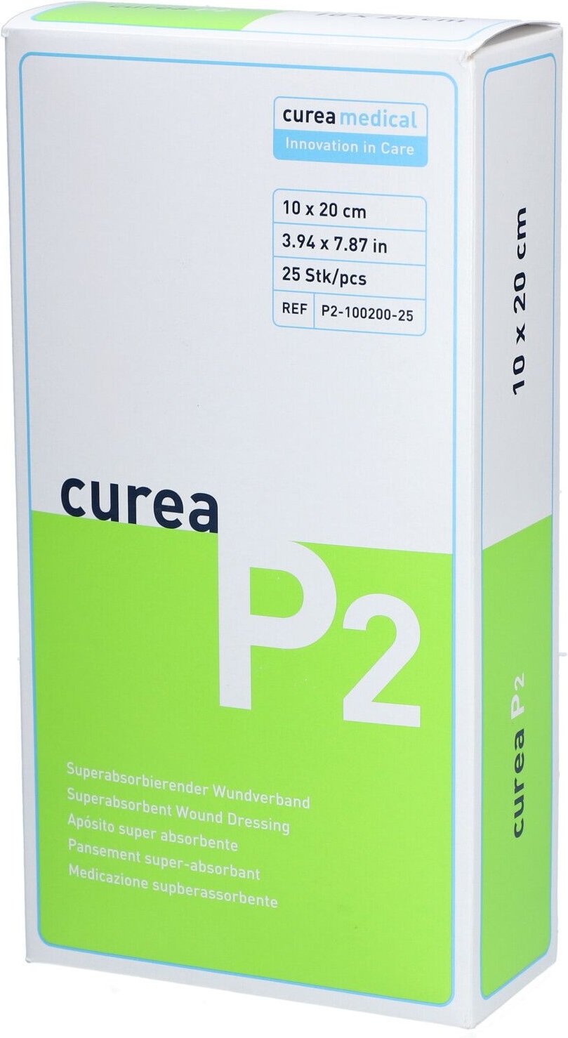 Curea P2 superabsorb.Wundauflage 10x20 cm 25 St Kompressen