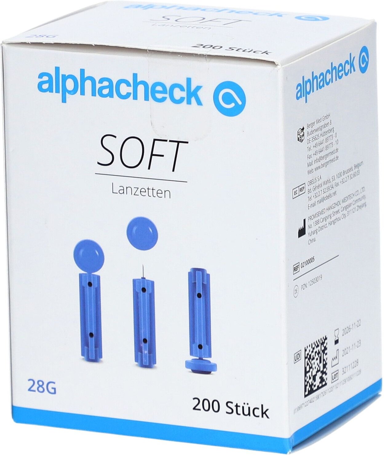 Alphacheck soft Lanzetten 28 G 200 St