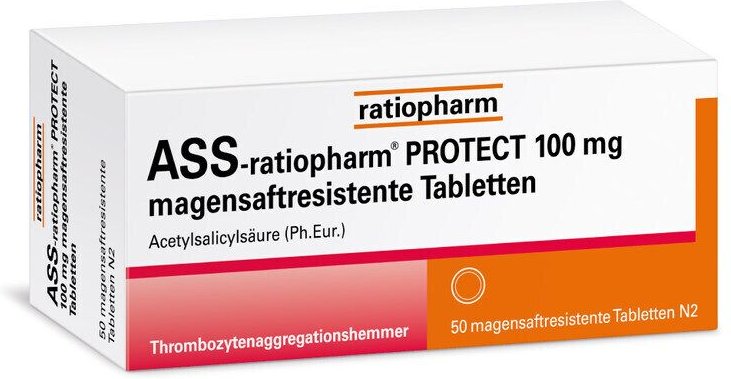 ASS-ratiopharm Protect 100 mg magensaftresistent Tabletten