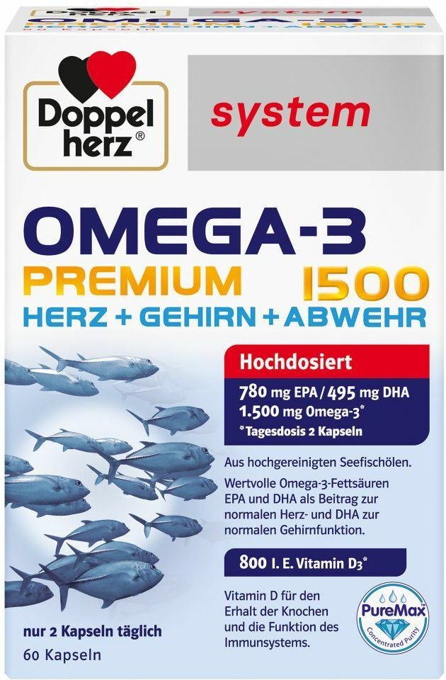 Doppelherz Omega-3 Premium 1500 system Kapseln 60 St