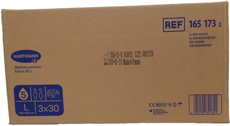 Molicare Premium Elastic Slip 5 Tropfen Gr.L 3x30 St Einweghosen