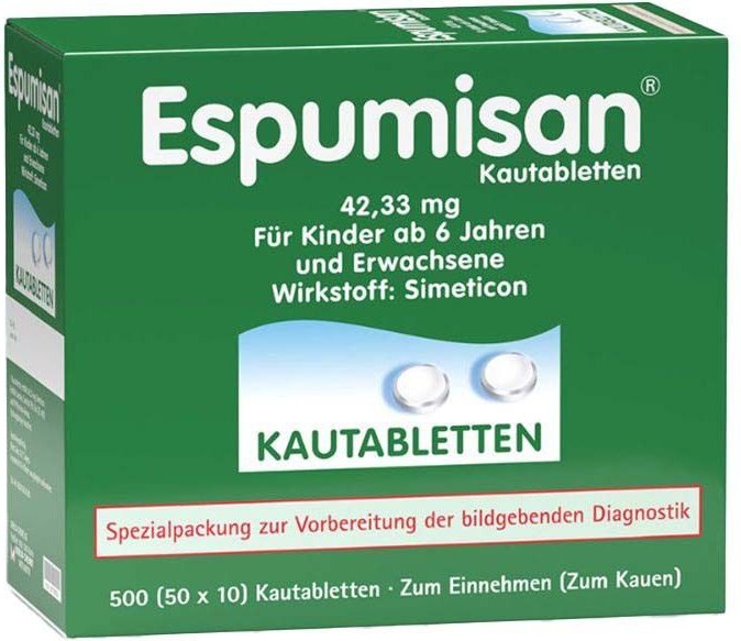 Espumisan Kautabletten f.bildgebende Diagnostik 50x10 St