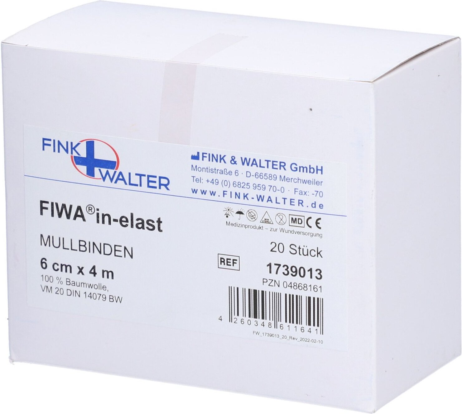 Mullbinden 6 cmx4 m 100% Baumwolle 20 St Binden