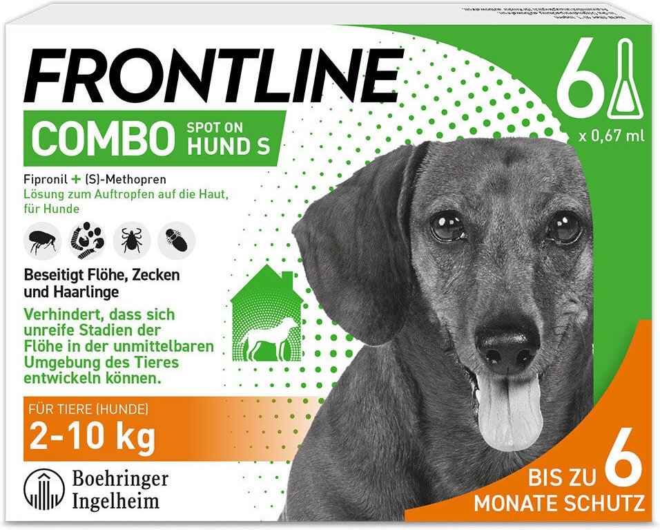 Frontline Combo Spot on Hund S Lsg.z.Auft.a.Haut 6 St Einzeldosispipetten