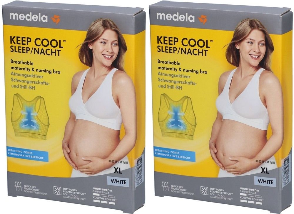 Medela Keep Cool Schlaf BH XL weiß 2x 2x1 St